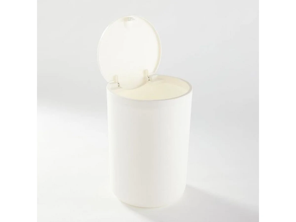 Poubelle de salle de bain TODAY 8,5 L avec couvercle poussoir Ø21 x H29 cm - Polypropylène blanc
