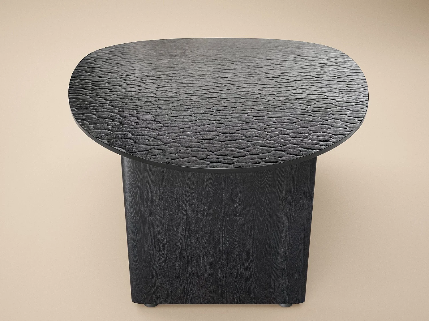 SOLACE+CO Emil Glass Oval Coffee Table Black