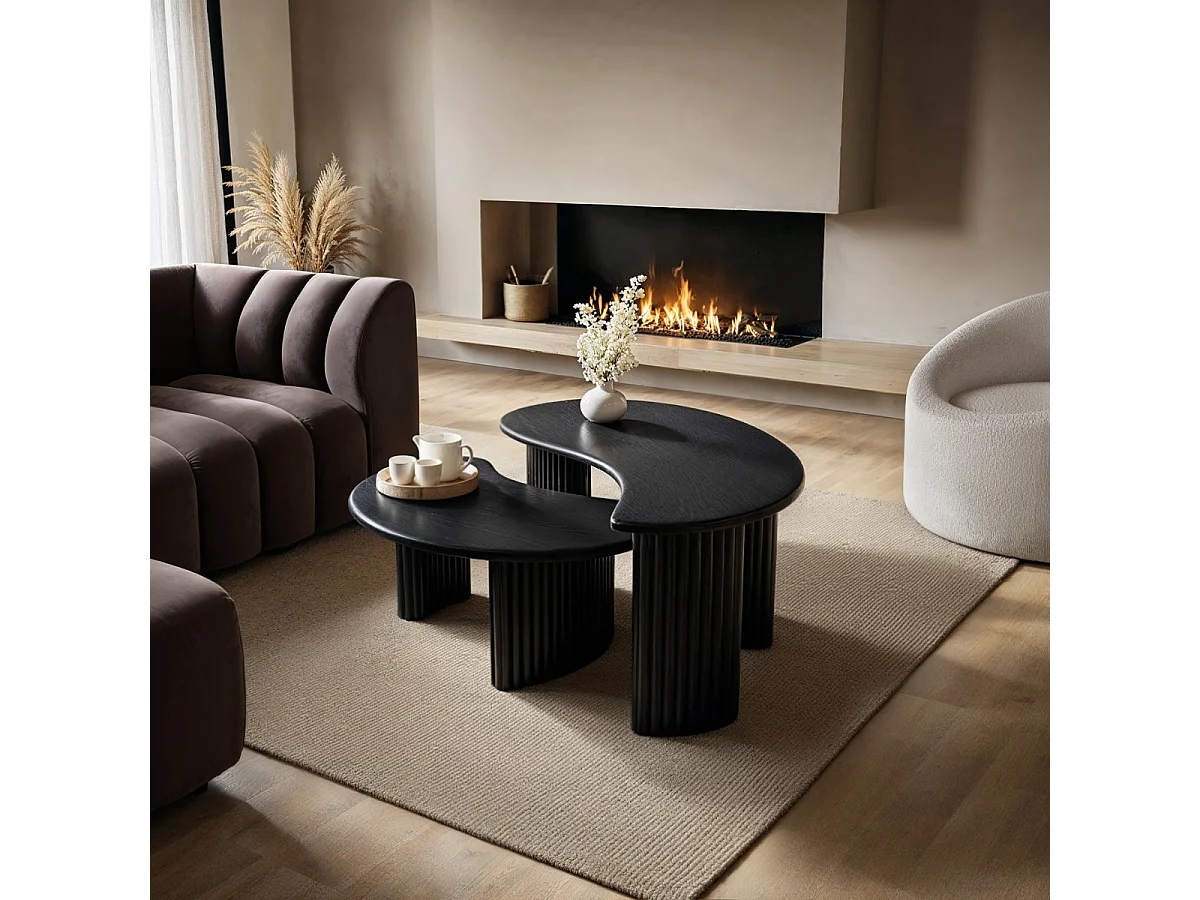SOLACE+CO Clio Coffee Table Set Black