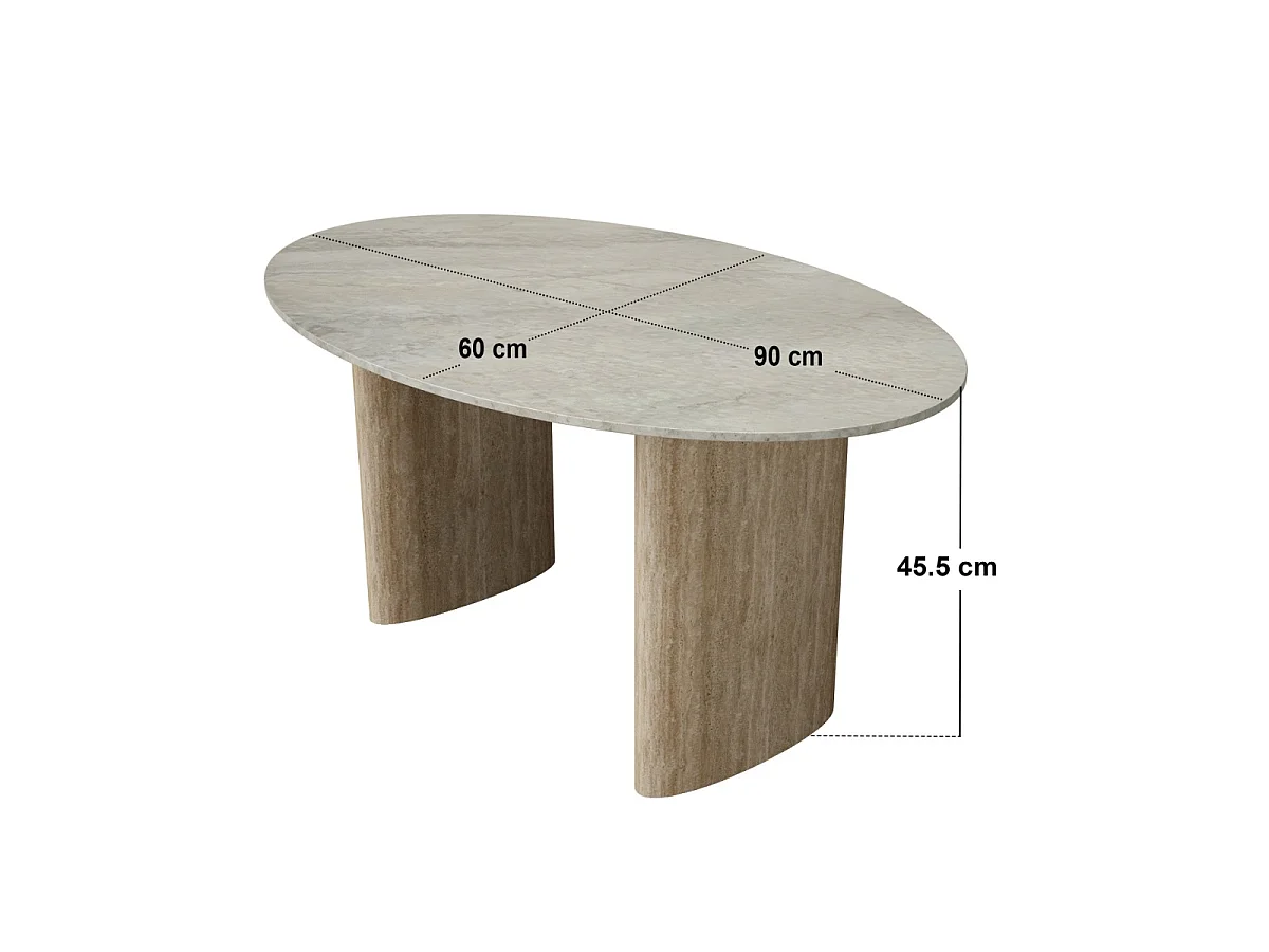 SOLACE+CO Elin Sintered Stone Effect Round Coffee Table