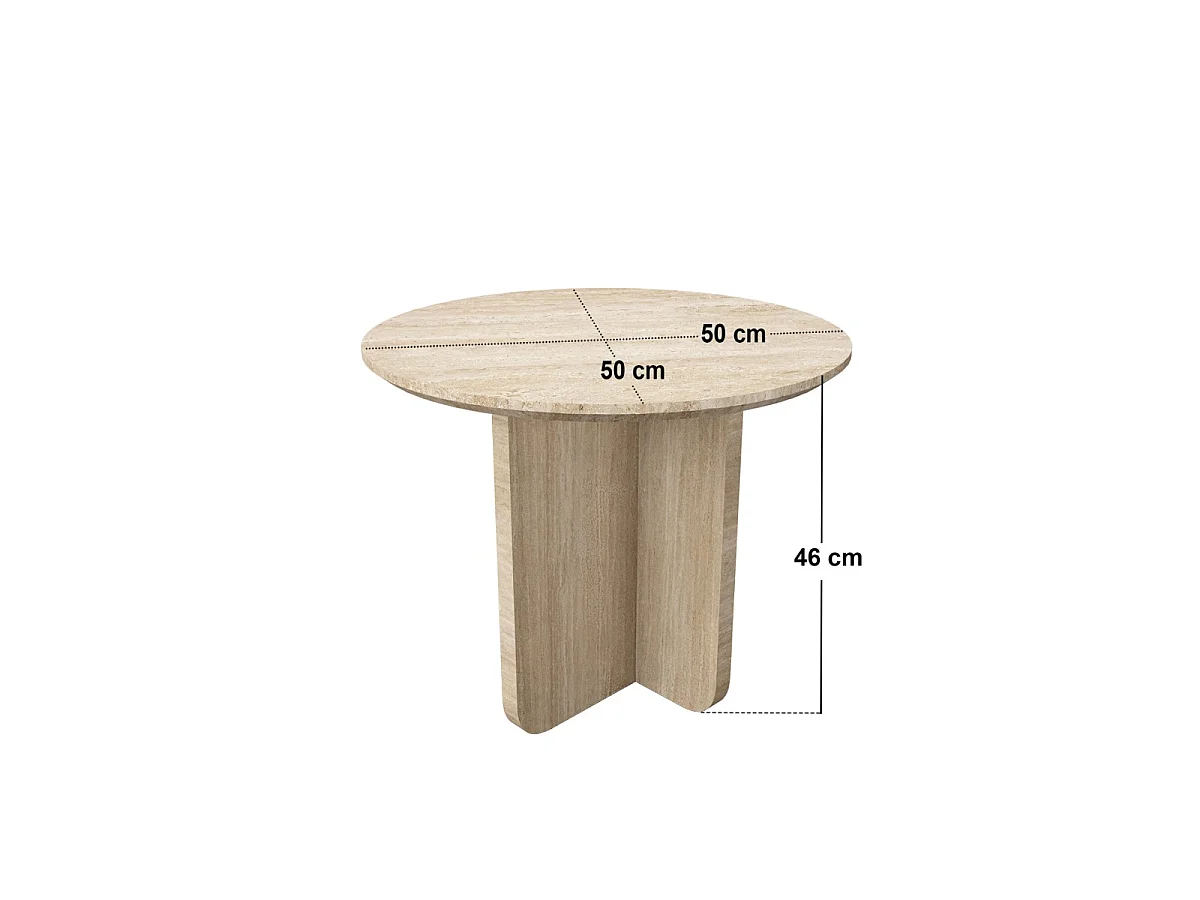 SOLACE+CO Aven Sintered Stone Effect Round Side Table