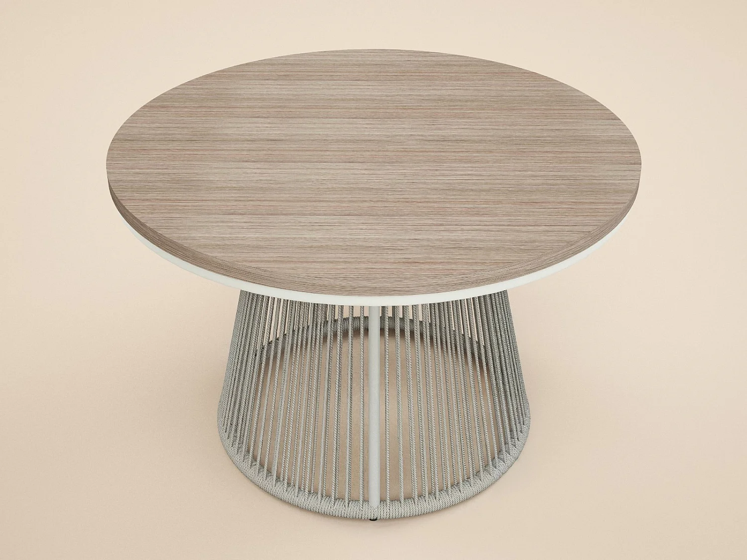 SOLACE+CO Hana Round Table & Lita Chairs Garden Dining Set Beige