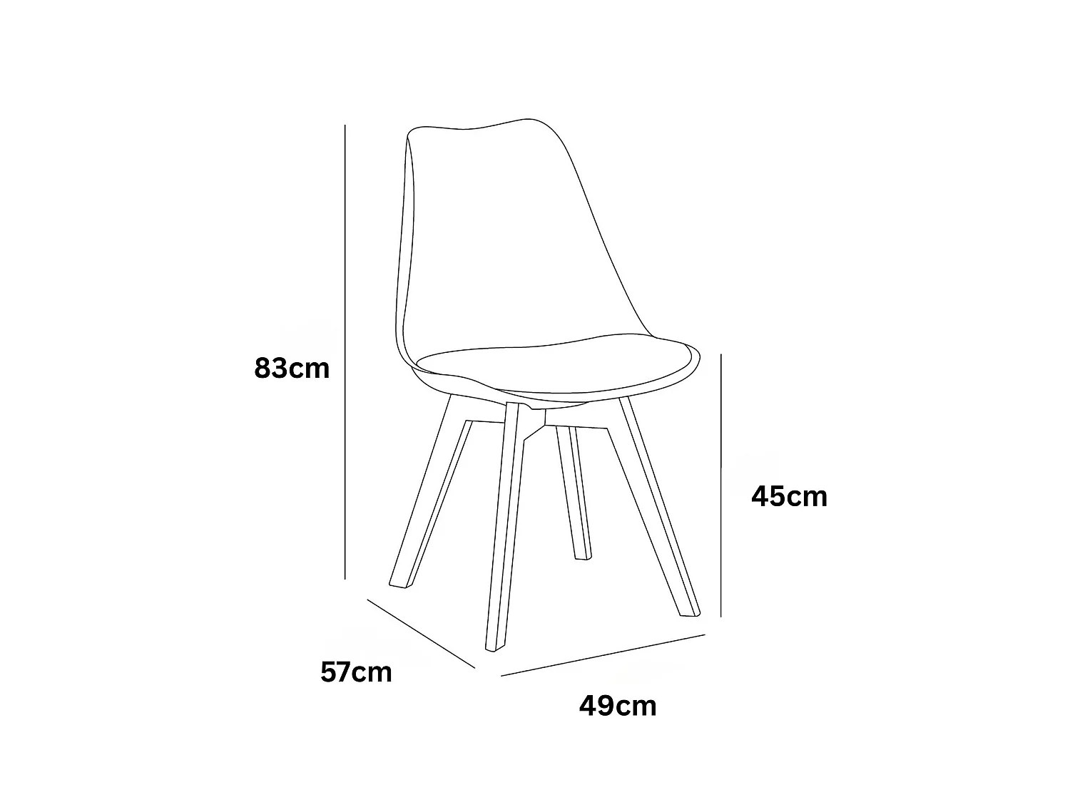 Modern Dining Table with 4 Grey plastic Chairs with faux leather padded seats