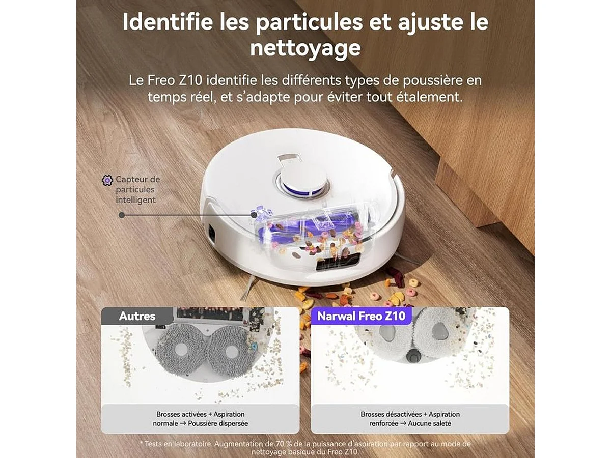 NARWAL Freo Z10 Aspirateur laveur robot autonome avec station de lavage et sac 2,5 L