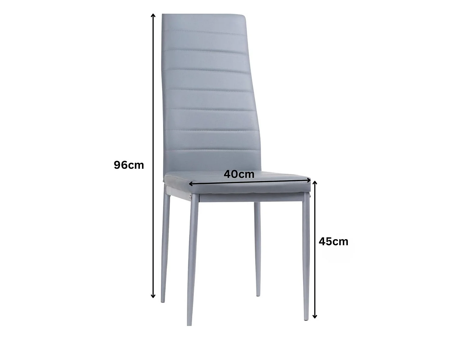 Modern Dining Table Set with 4 Grey Faux Leather Chairs Dining Room Furniture Set