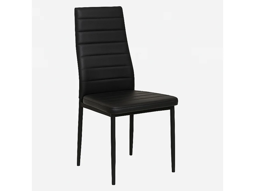 Dining Set Of 4 Dining Table Set with 4 black Faux Leather Chairs Dining Room Furniture
