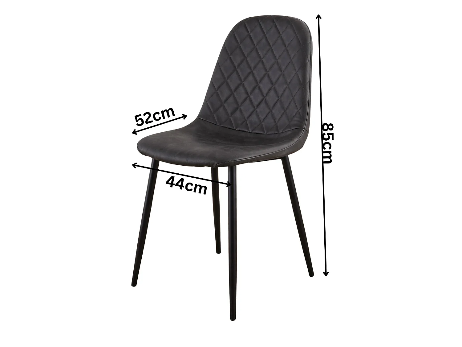 Modern Dining Table with 4 Gem pattern Black Faux Leather Chairs Kitchen Furniture