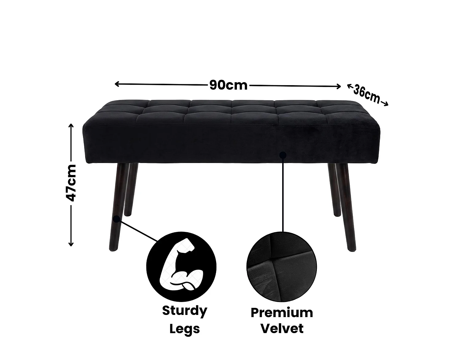 Dining Table Set with 2 Grey Velvet Chairs and Black Benches, Dining Room Furniture