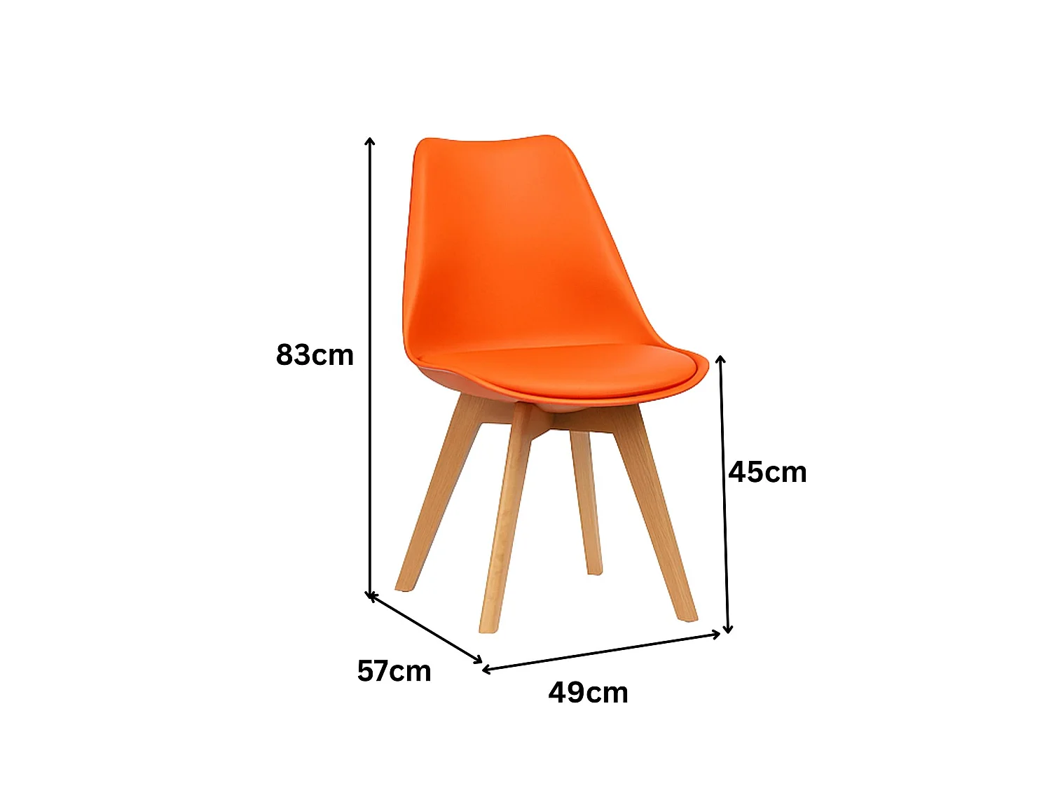 Modern Dining Table with 4 Mix plastic Chairs with faux leather padded seats