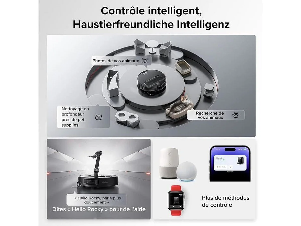 ROBOROCK Saros Z70 Aspirateur-Laveur Robot 22000 Pa avec bras Omnigrip articulé