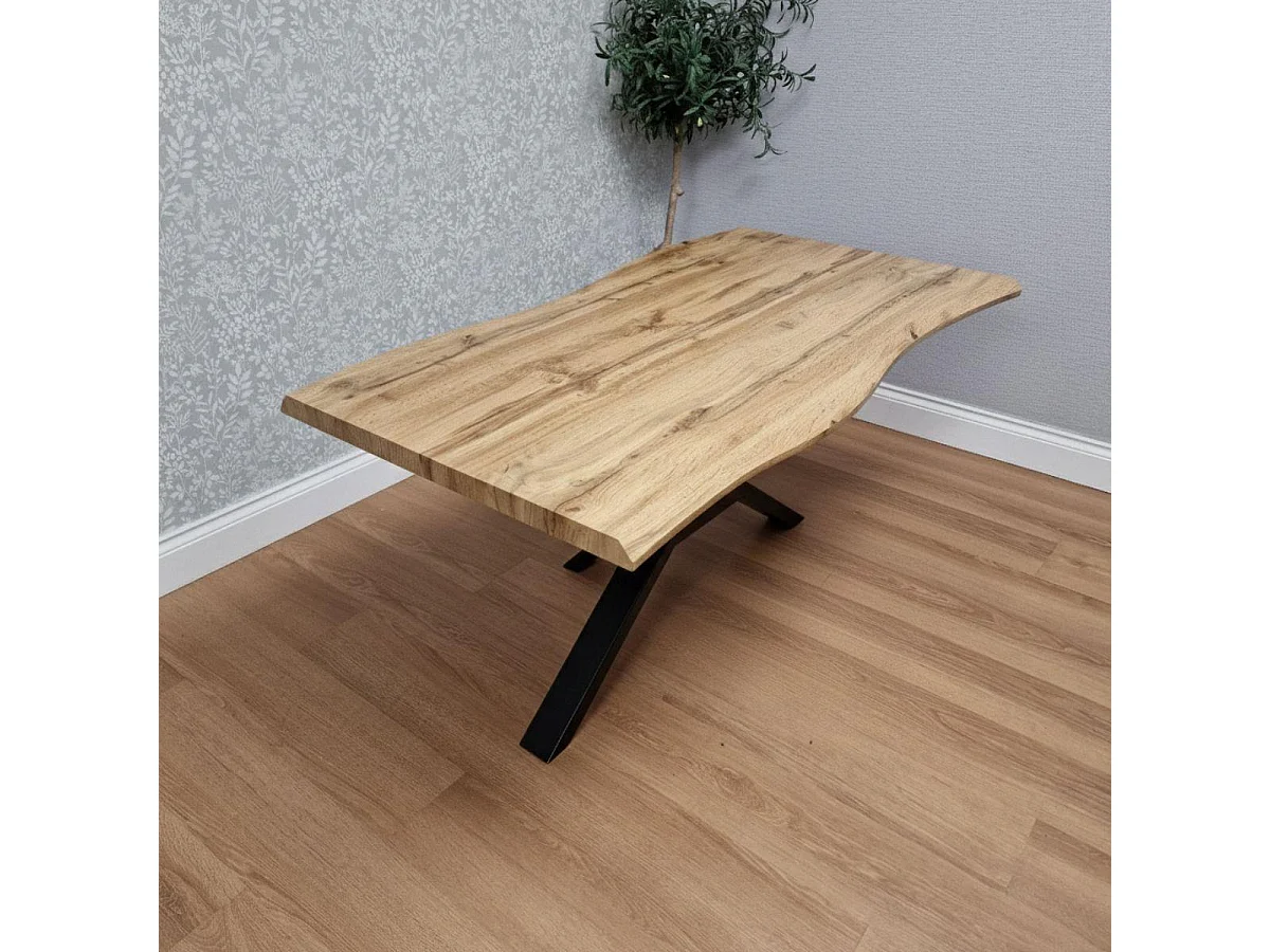 Modern Dining Table with 4 Black Gem pattern Faux Leather Chairs