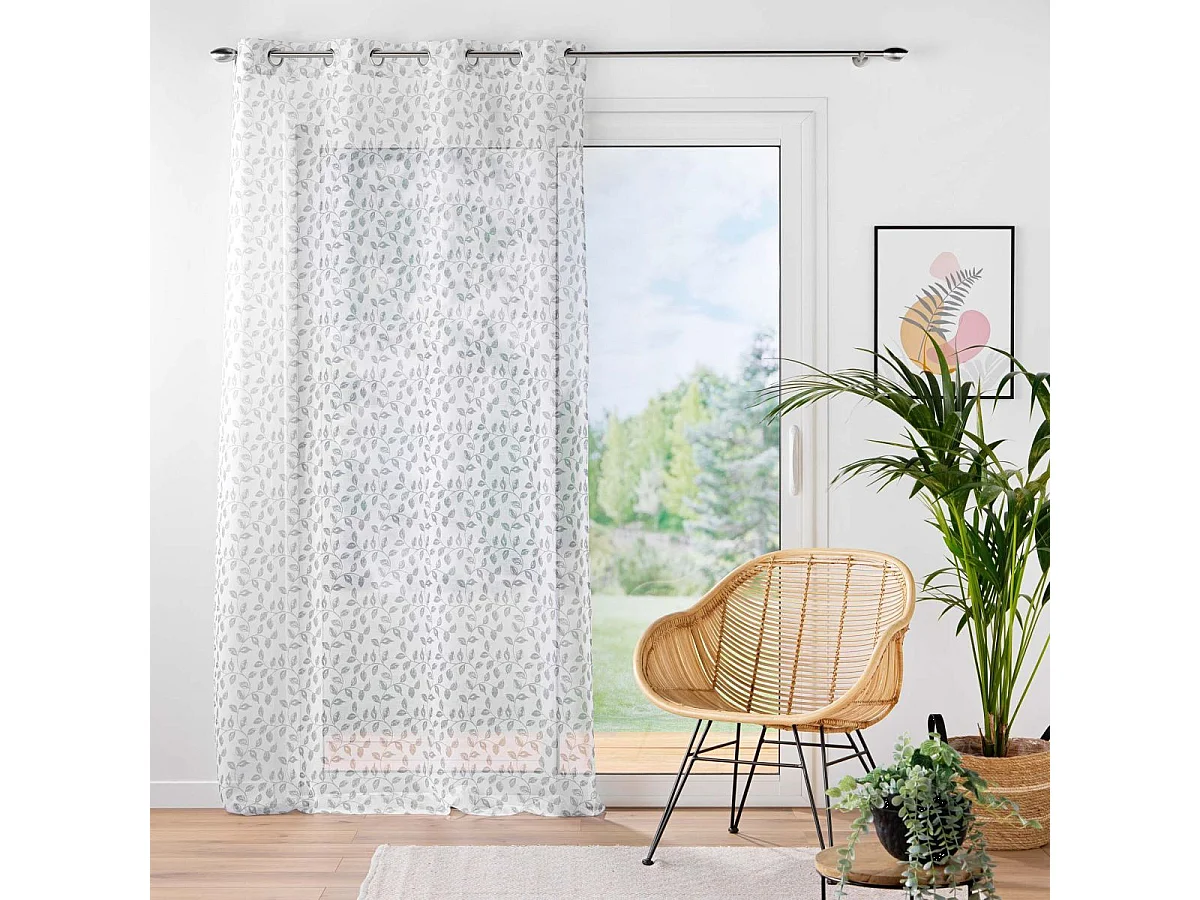 Rideau Voilage à Œillets "Farandole" 137x280cm Gris