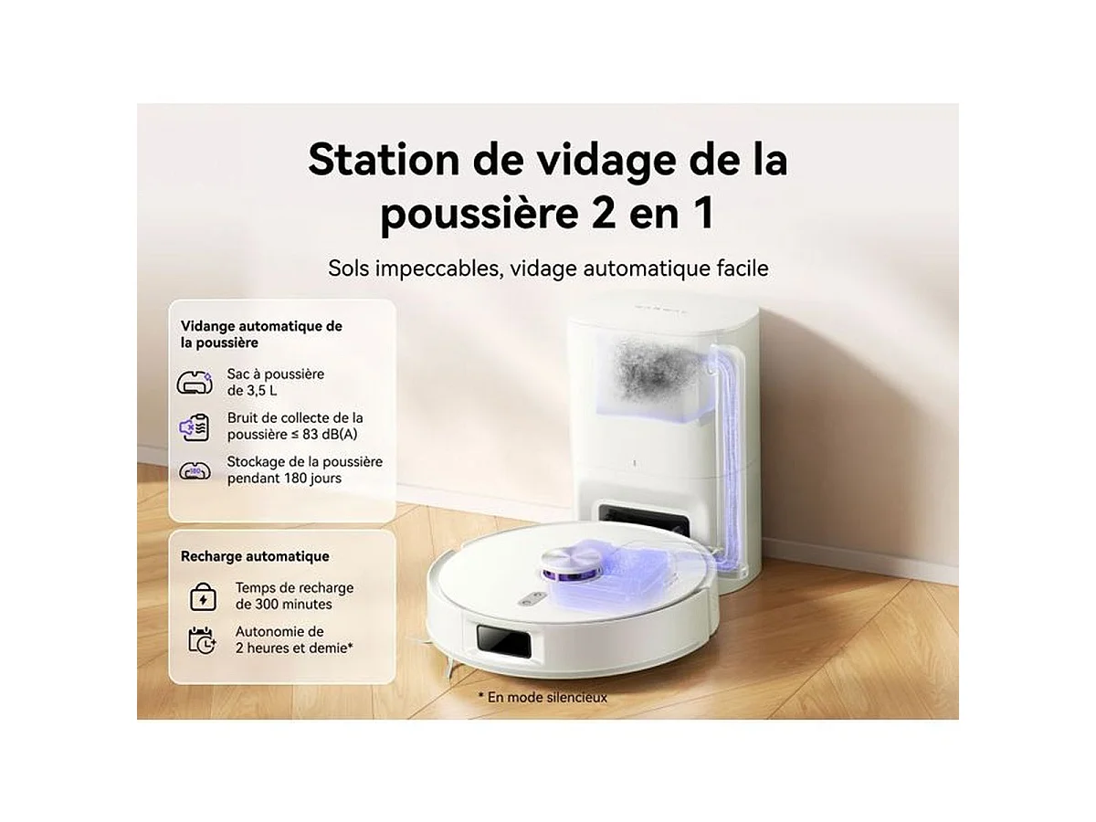 NARWAL Freo S — Aspirateur laveur robot avec station d'autovidage, 8000 Pa