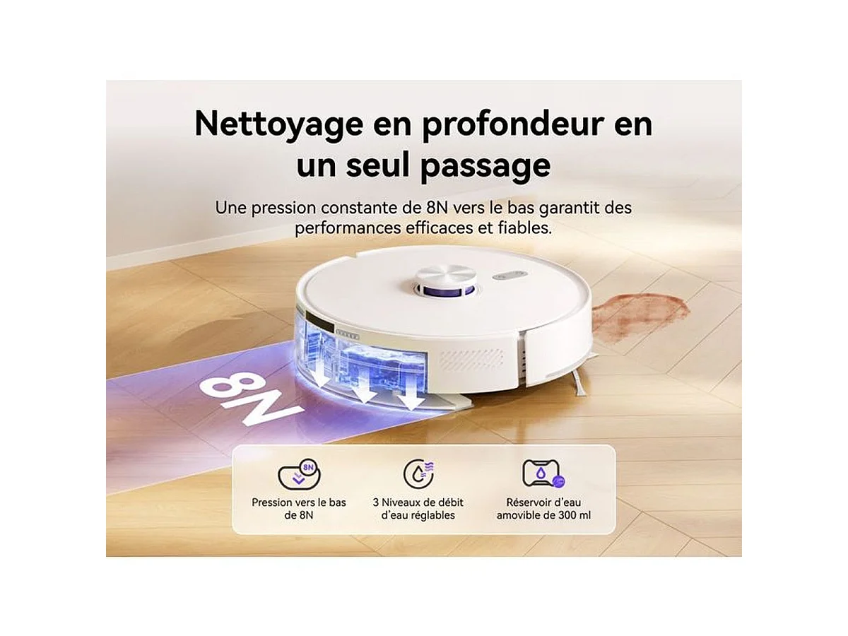 NARWAL Freo S — Aspirateur laveur robot avec station d'autovidage, 8000 Pa
