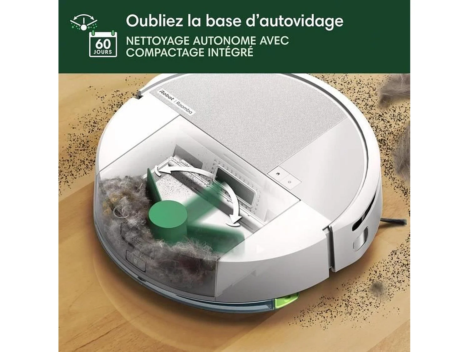 Roomba 205 DustCompactor Combo, compacte dans le robot jusqu'à 60 J - Clearview LiDAR