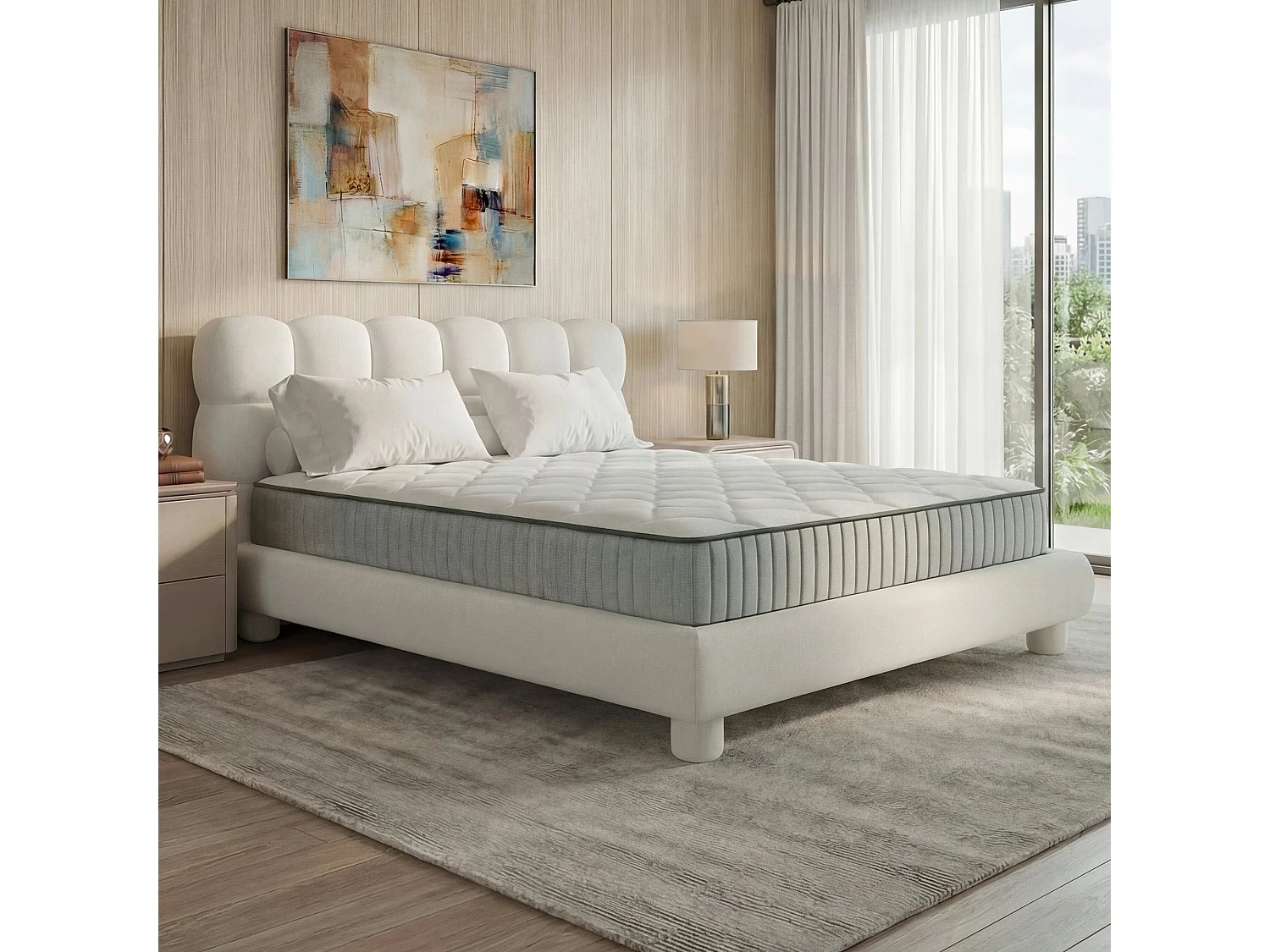Colchón 90x190 cm híbrido muelles ensacados 7 zonas con OEKO-TEX / CertiPUR 20 cm de grosor - CHITA