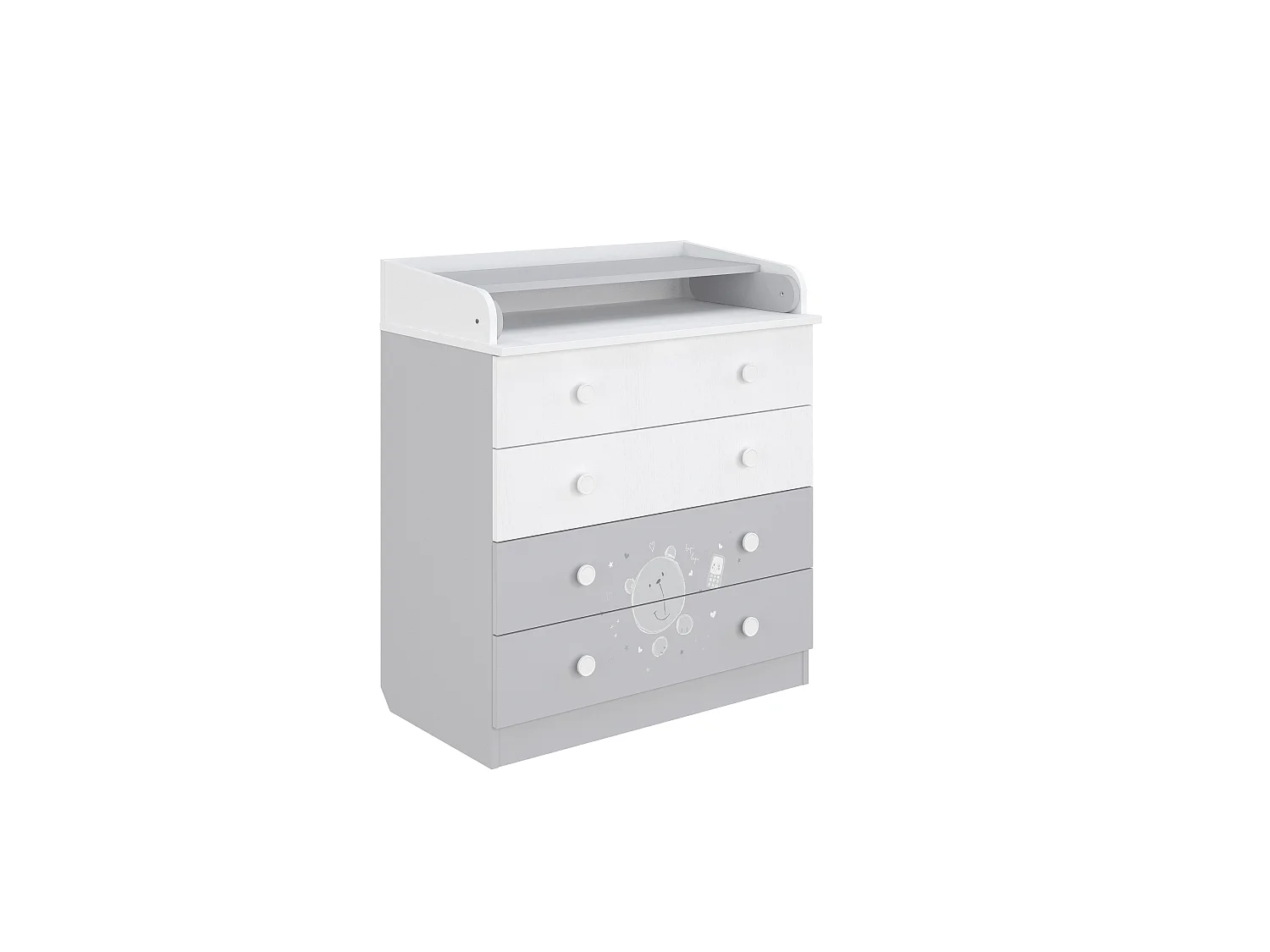 Changing dresser 800 Shefa Kids, Teddy, white-grey