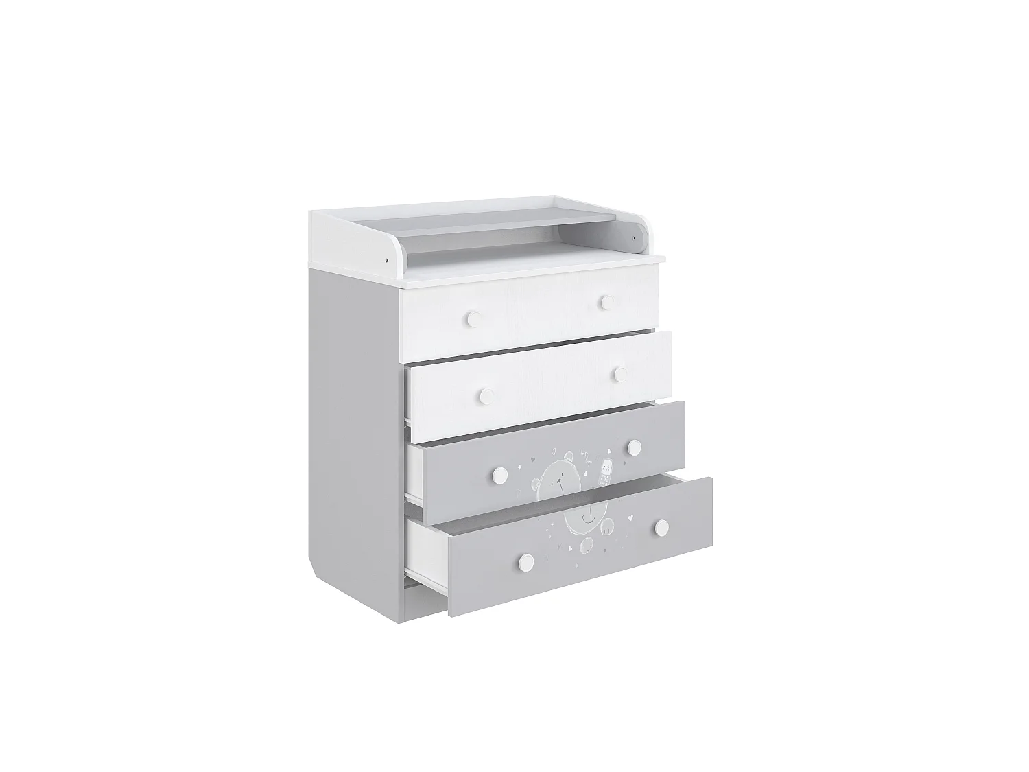 Changing dresser 800 Shefa Kids, Teddy, white-grey