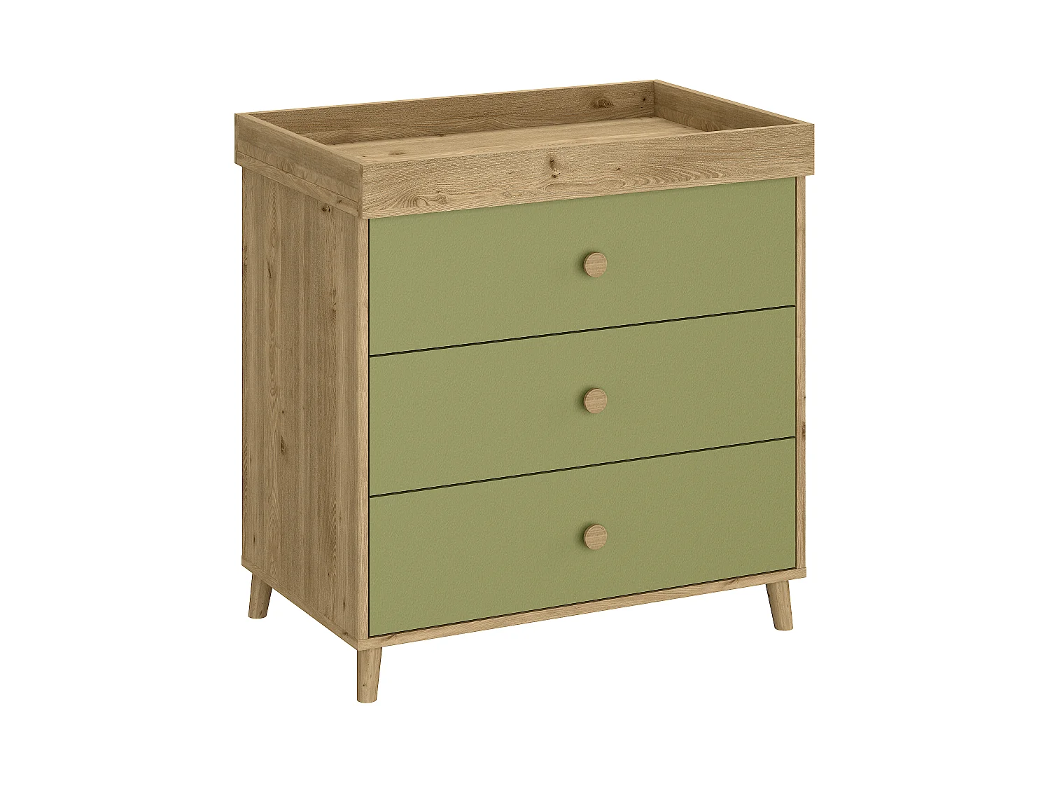 Changing Dresser Shefa Kids 890 Oak - Pistachio Green