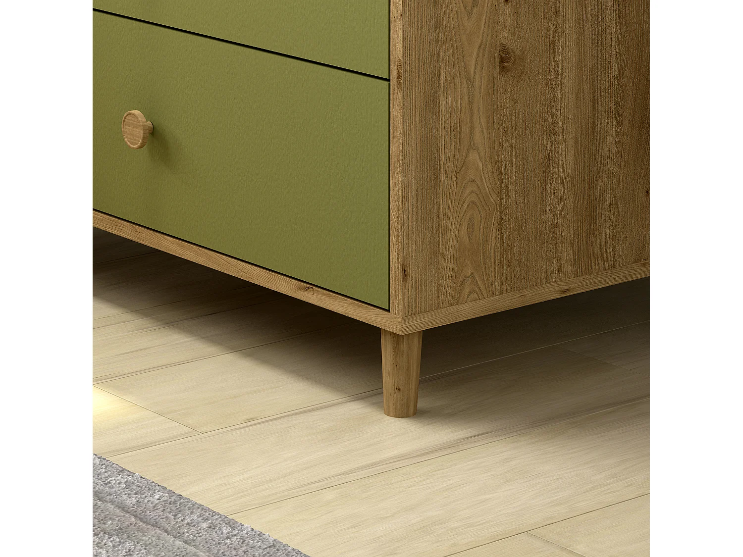 Changing Dresser Shefa Kids 890 Oak - Pistachio Green