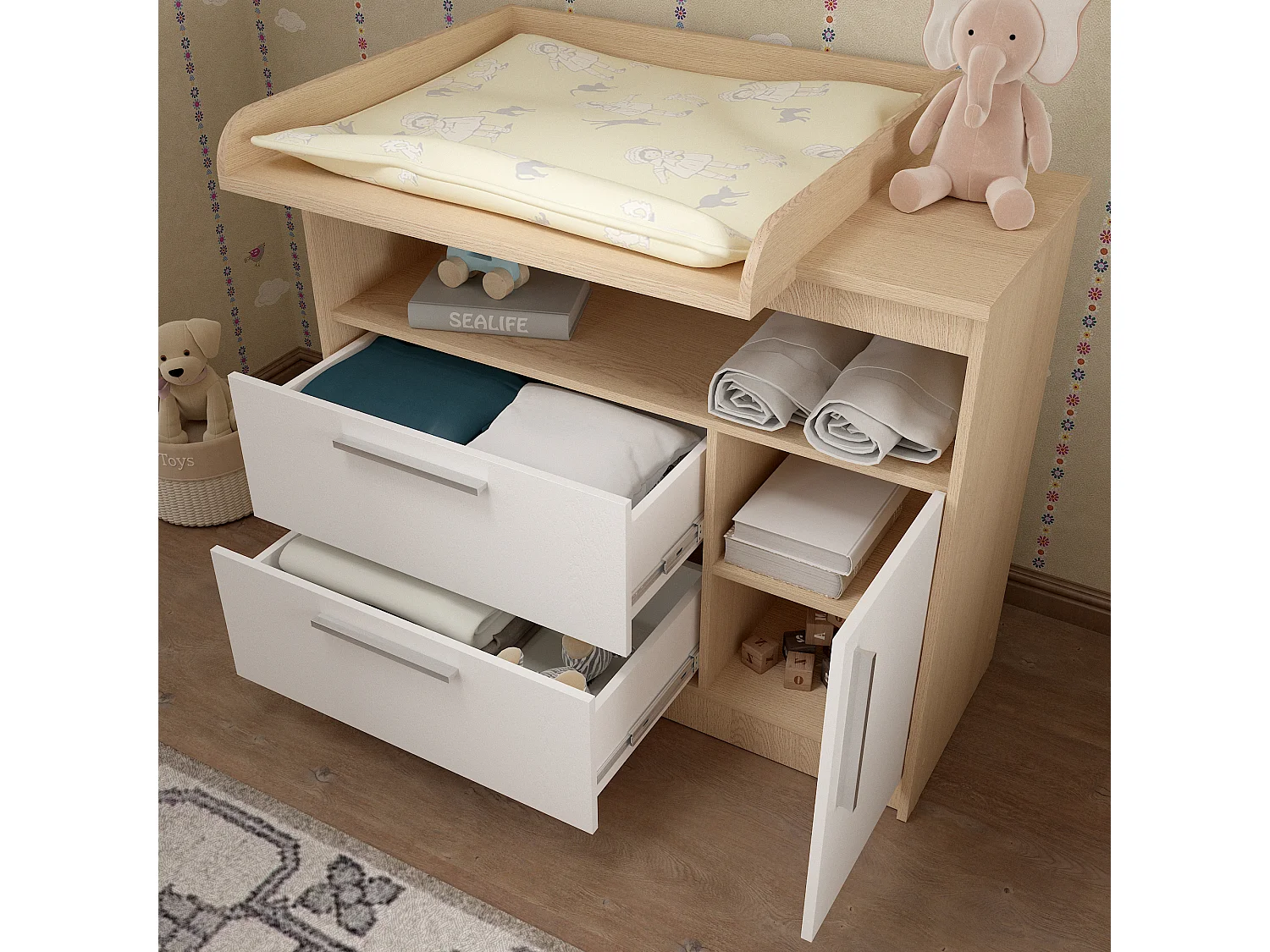 Changing unit Shefa Kids 1150, Elm - white