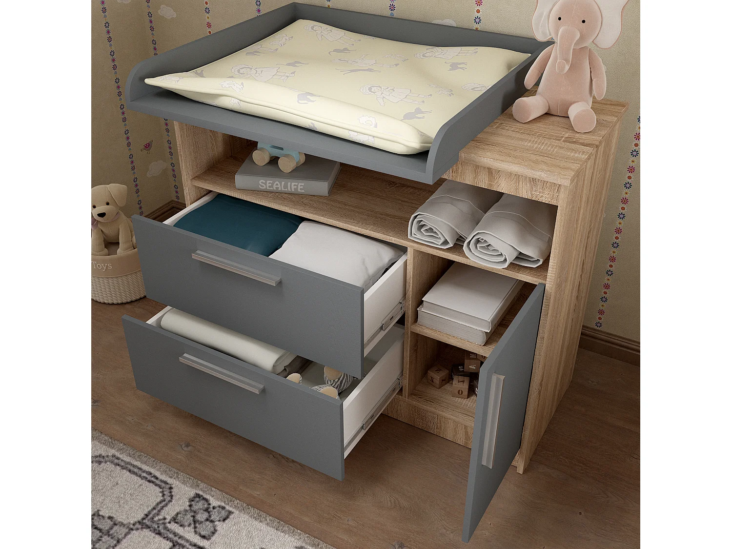 Changing unit Shefa Kids 1150, Cremona Oak - Graphite