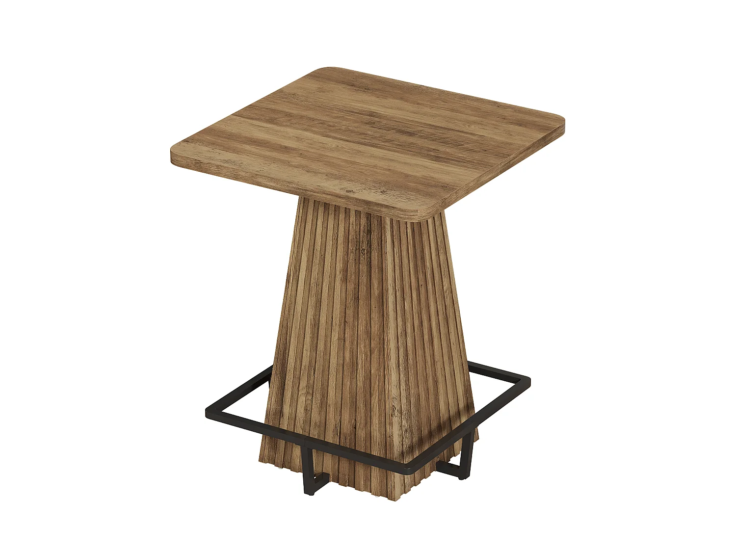 Table de bar carrée, table de cuisine/salle à manger, table de comptoir de style ferme de 95 cm de haut avec repose-pieds en métal