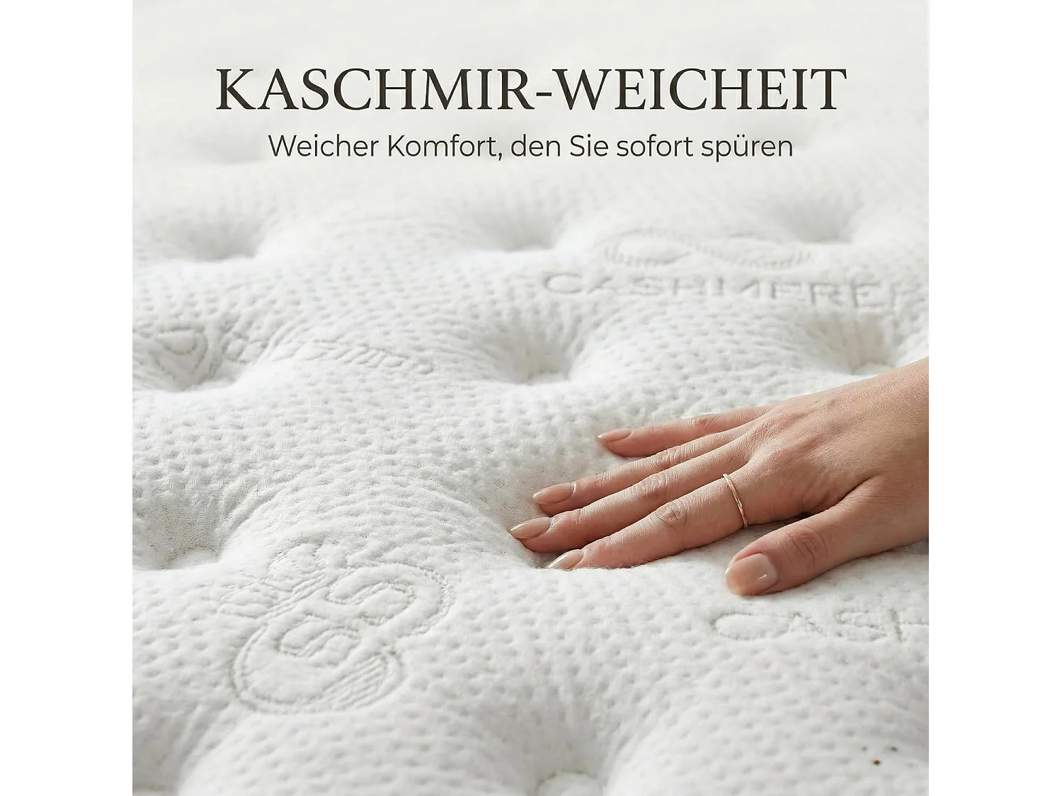 BSS BEDDING Matelas Paris Cashmere 90x200 cm H3, Ressorts ensachés, 30 cm + surmatelas intégré, 7 zones, Oeko-TEX, hypoallergénique