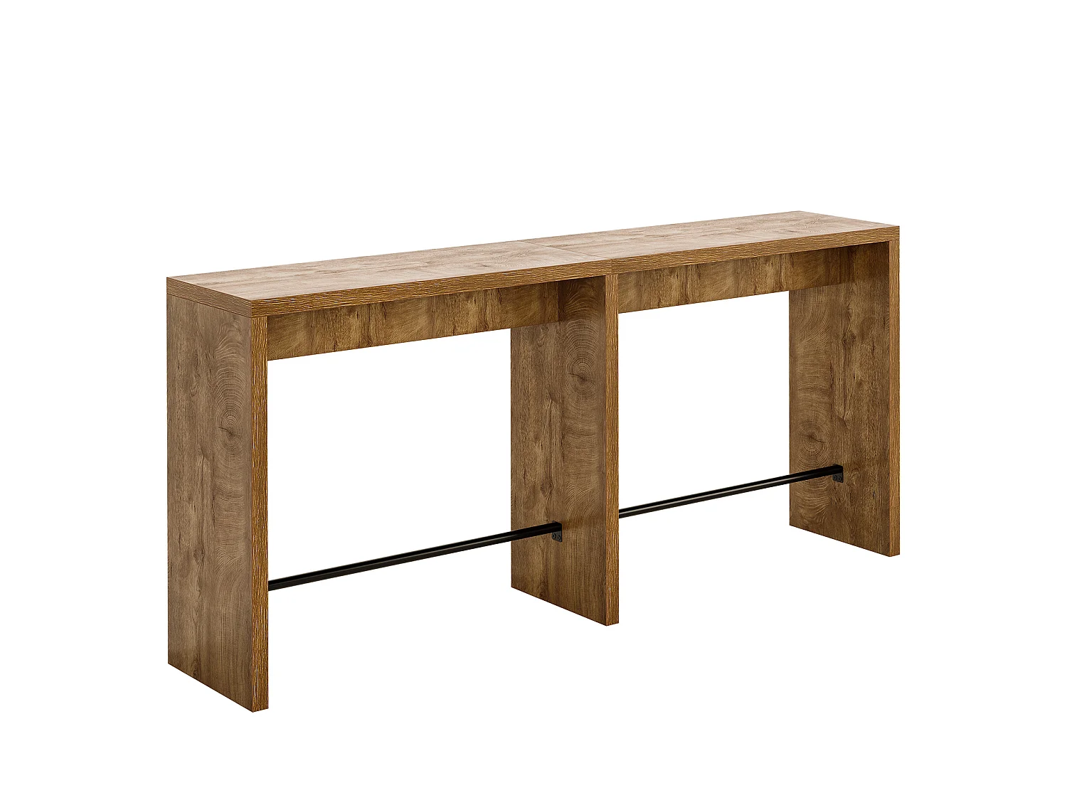 Table de bar étroite, table haute extra longue avec repose-pieds robuste en fer, uniquement Tbale