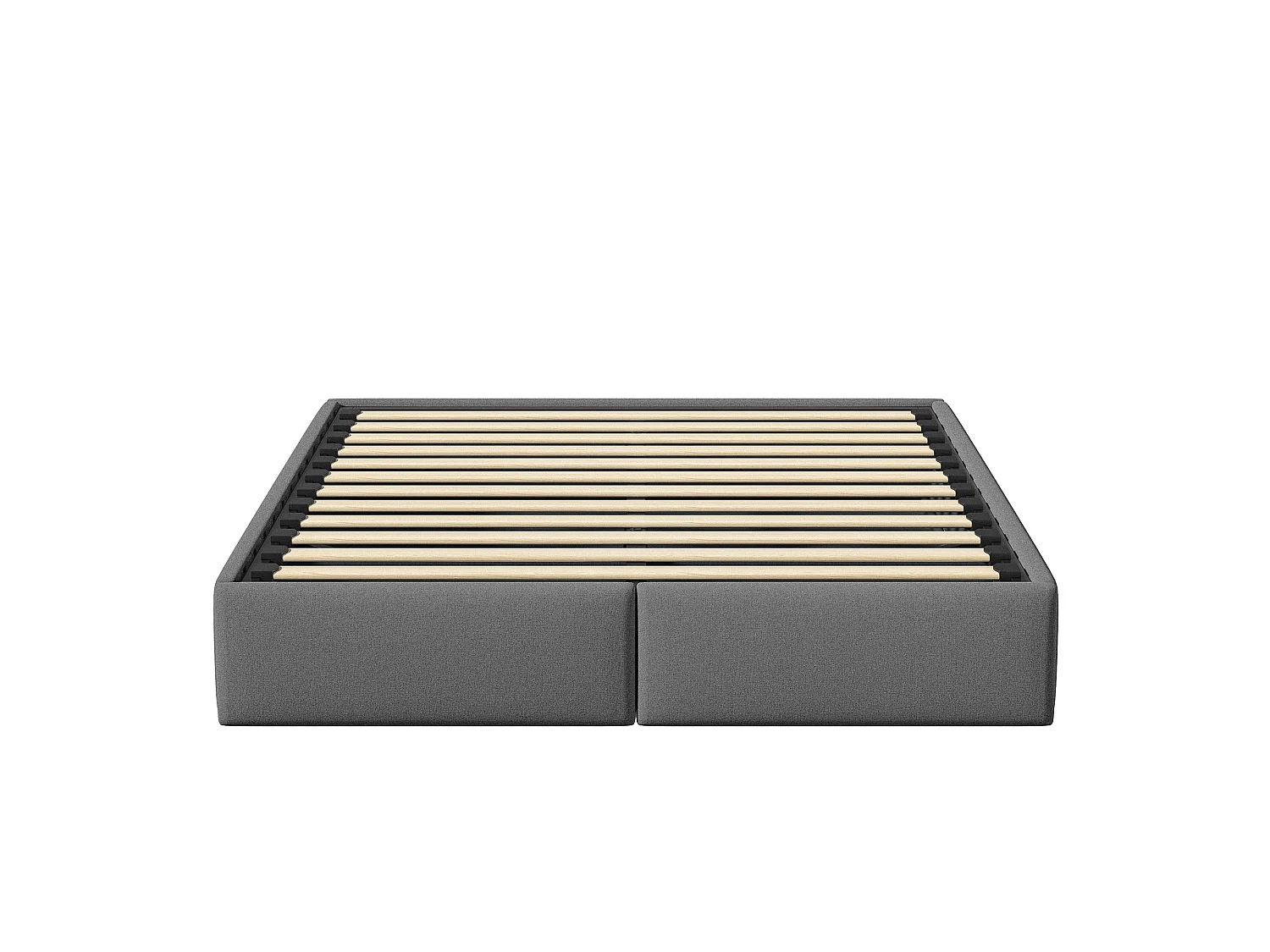 Cama de almacenamiento de 140x200cm - Cama doble con almacenamiento hidráulico y 2 cajones - Estructura de cama con somier de láminas de madera - Lino gris