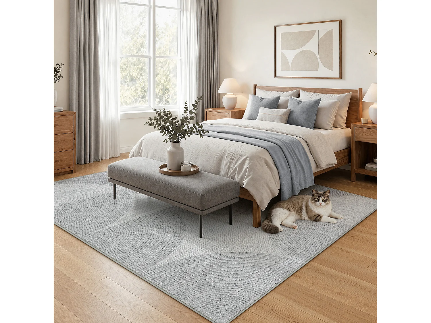 Tapis modernes pour salon - Tapis lavables - 160 x 230 cm Gris