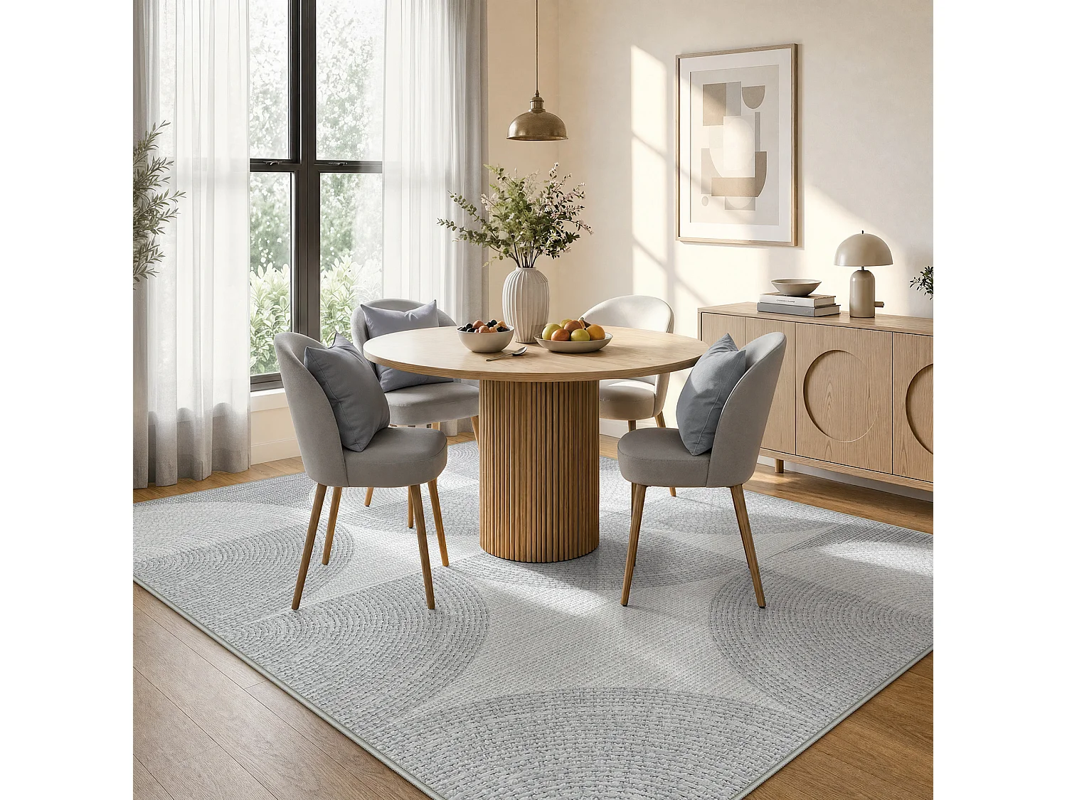 Tapis modernes pour salon - Tapis lavables - 160 x 230 cm Gris
