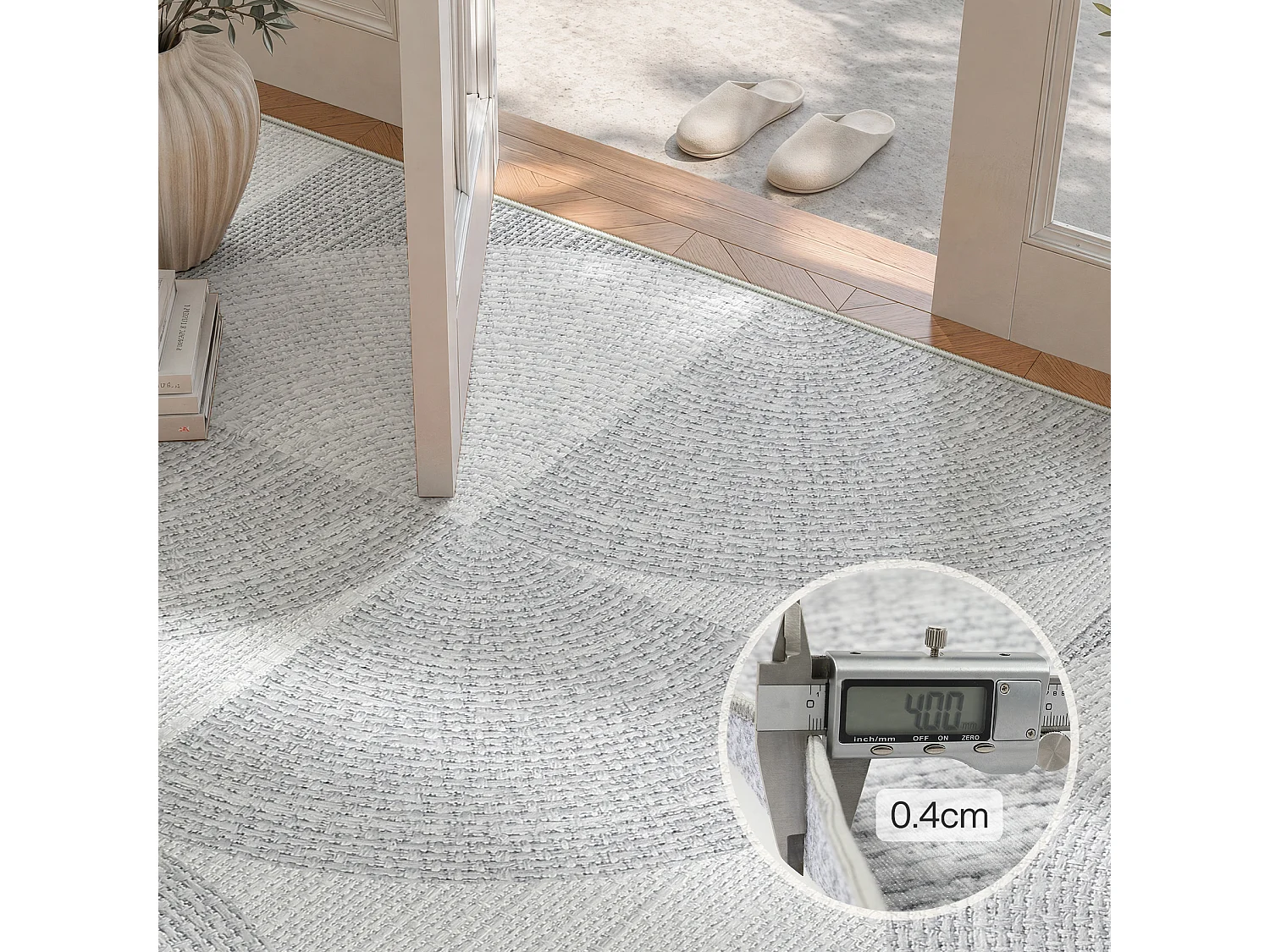 Tapis modernes pour salon - Tapis lavables - 160 x 230 cm Gris
