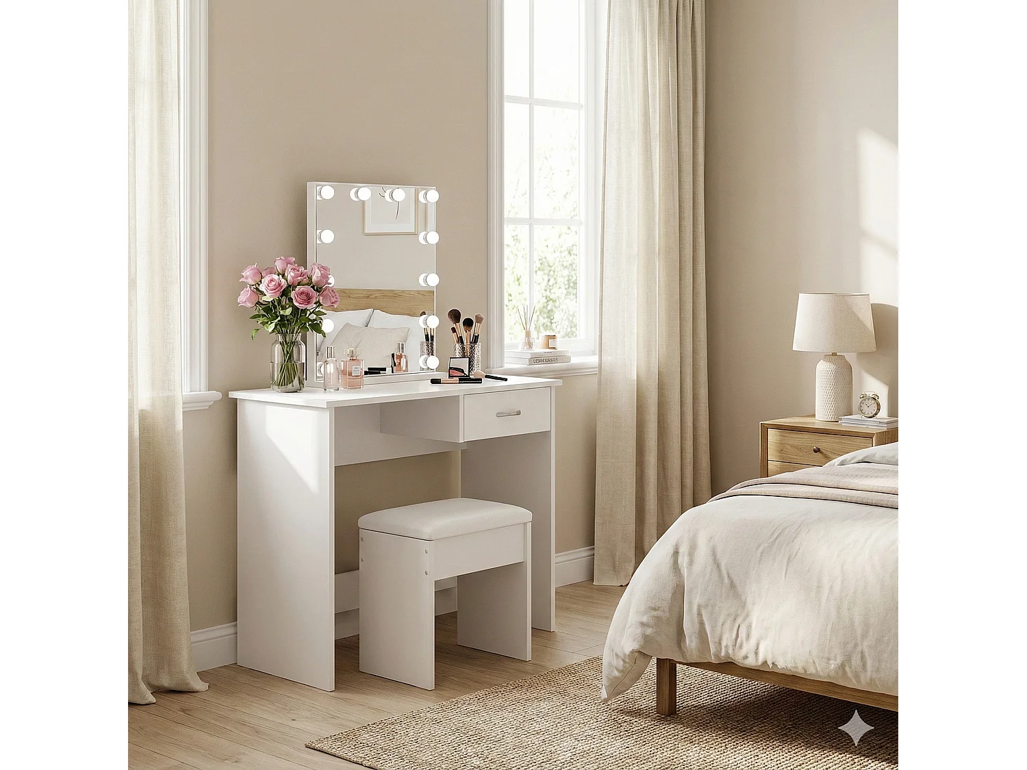Computer desk Shefa Line Nano White, 90 cm