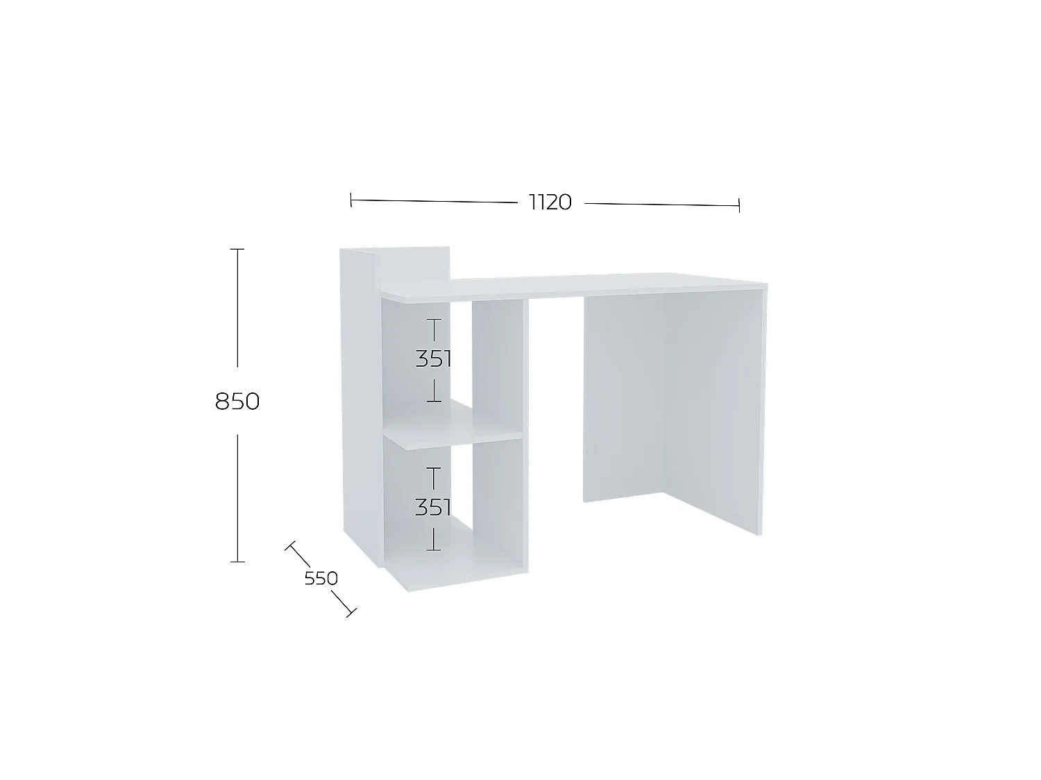 Computer Desk Shefa Line Iris White