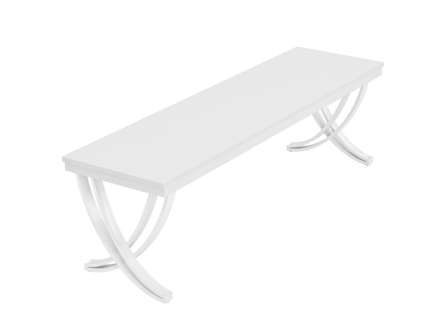 Bureau d'ordinateur pour 2 personnes, bureau extra long de 200 cm, grand bureau double pour deux personnes, blanc