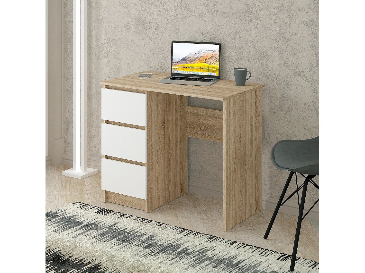 Computer desk  Shefa Line Cina Sonoma oak/White