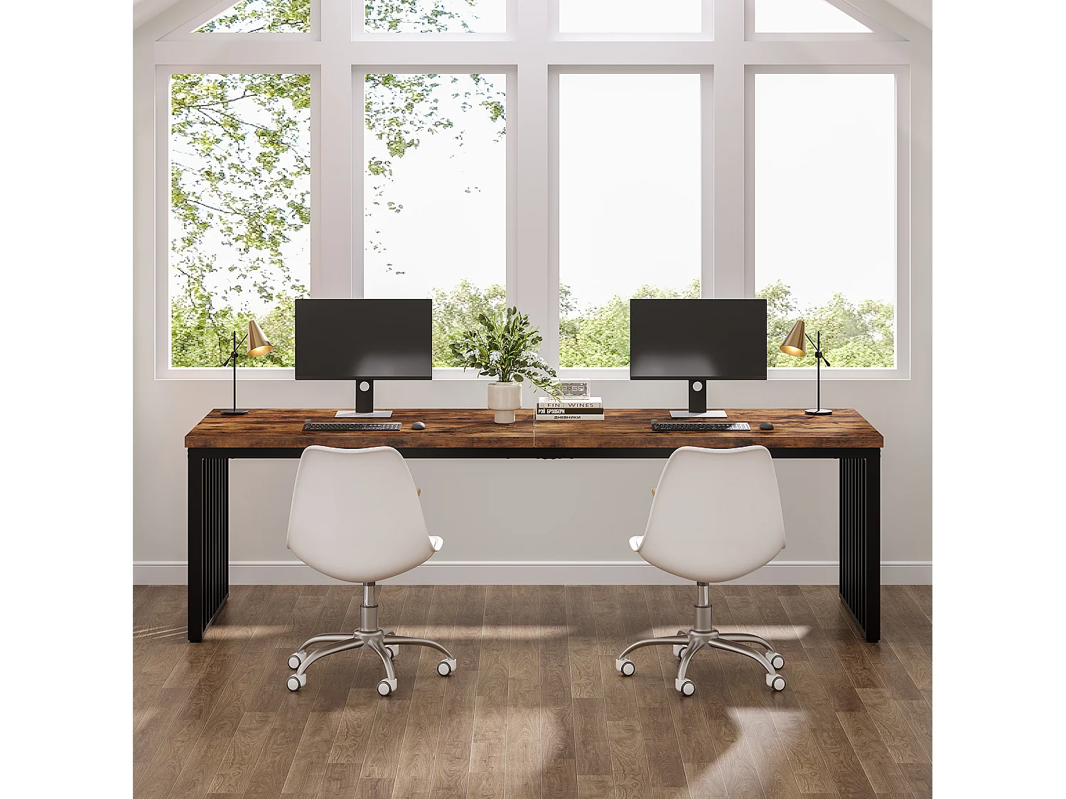 Bureau d'ordinateur 180 cm, poste de travail bureau pour bureau à domicile, marron foncé