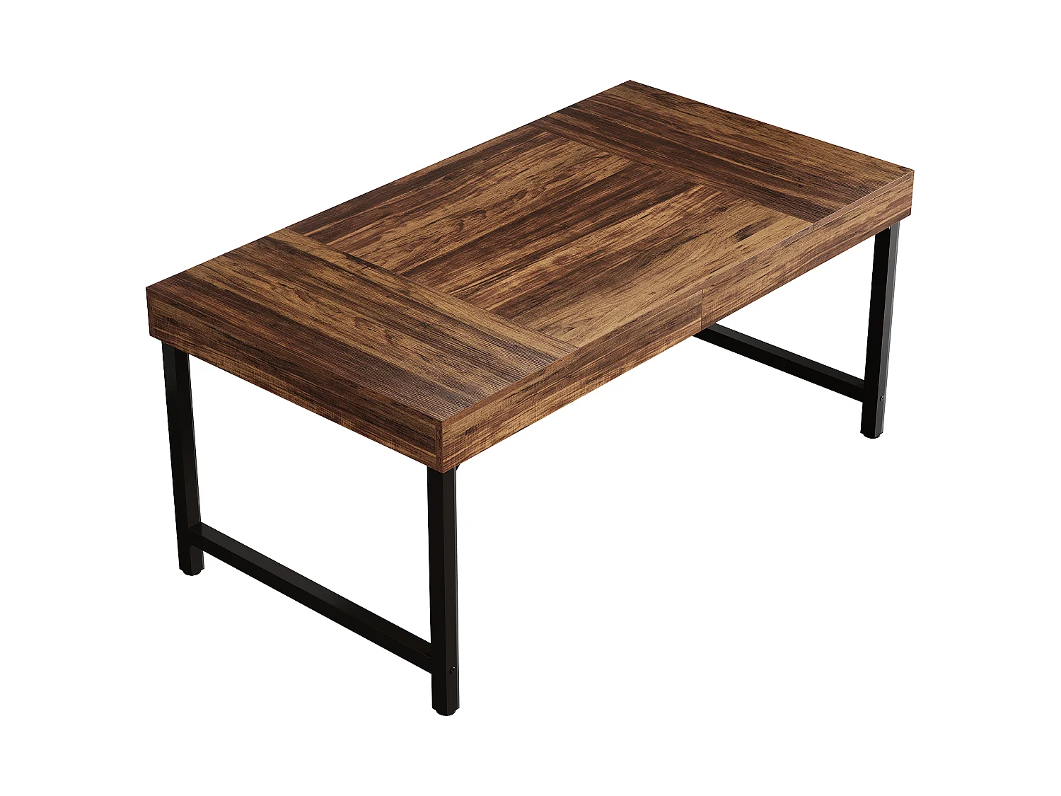 Bureau de direction rectangulaire, idéal pour le télétravail ou le travail à domicile Table d'étude simple pour ordinateur portable, marron foncé