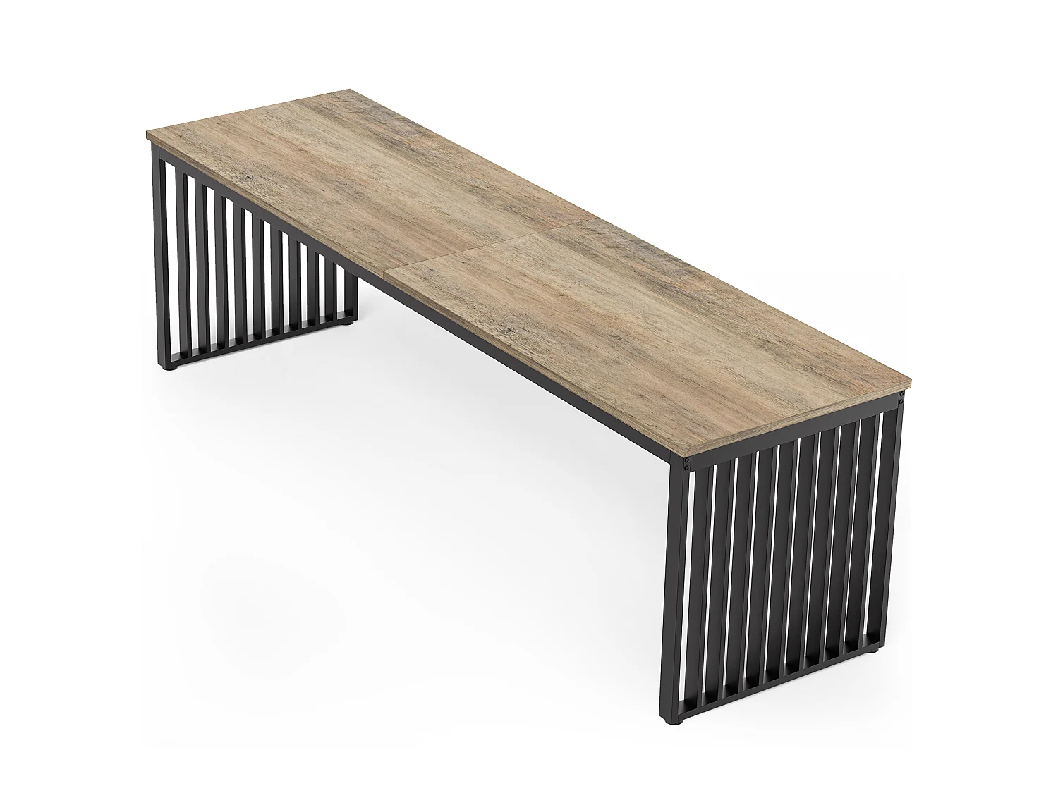 Bureau d'ordinateur 180 cm, poste de travail bureau d'étude pour bureau à domicile, gris (sans chaise)