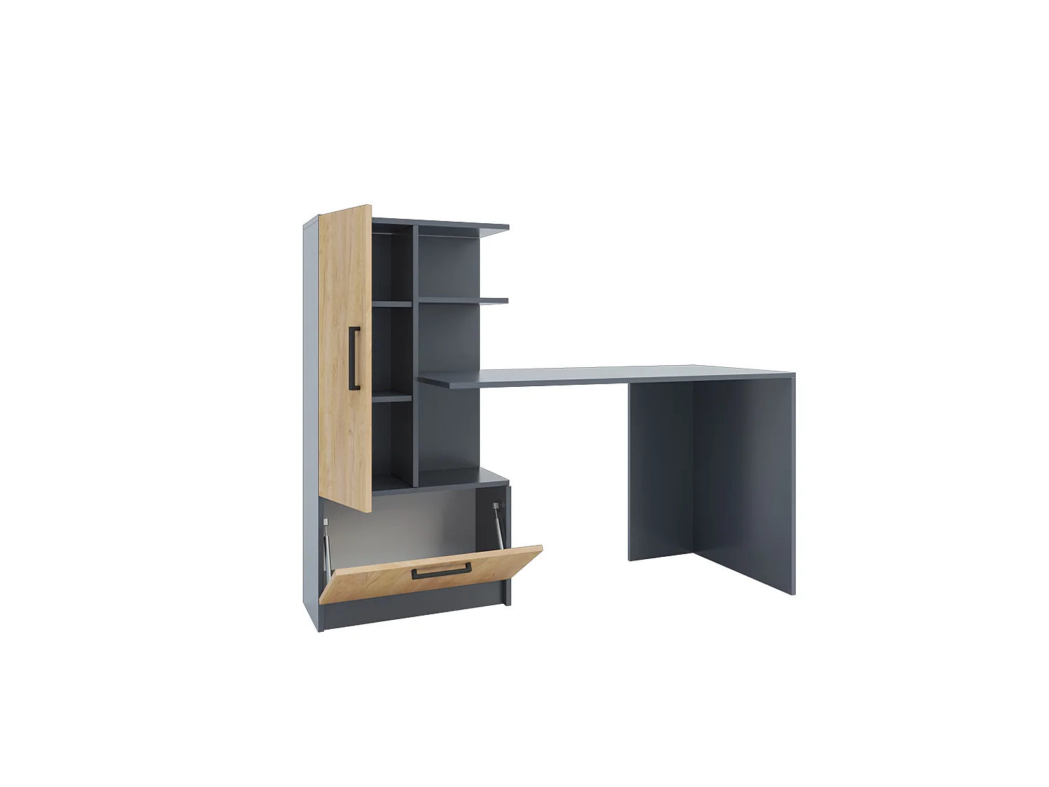 Computer Desk Shefa Line Arden Anthracite - Gold craft oak