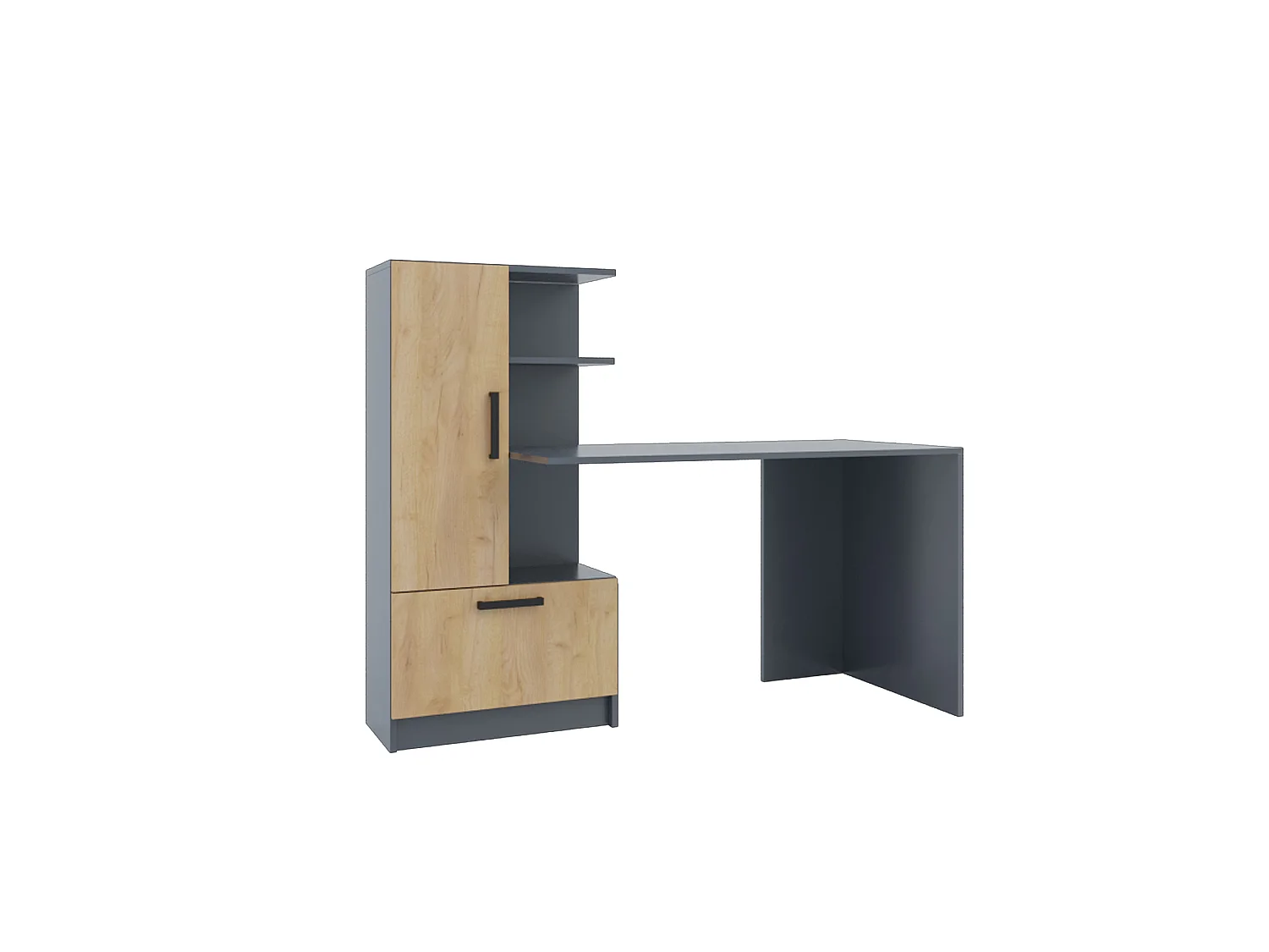 Computer Desk Shefa Line Arden Anthracite - Gold craft oak