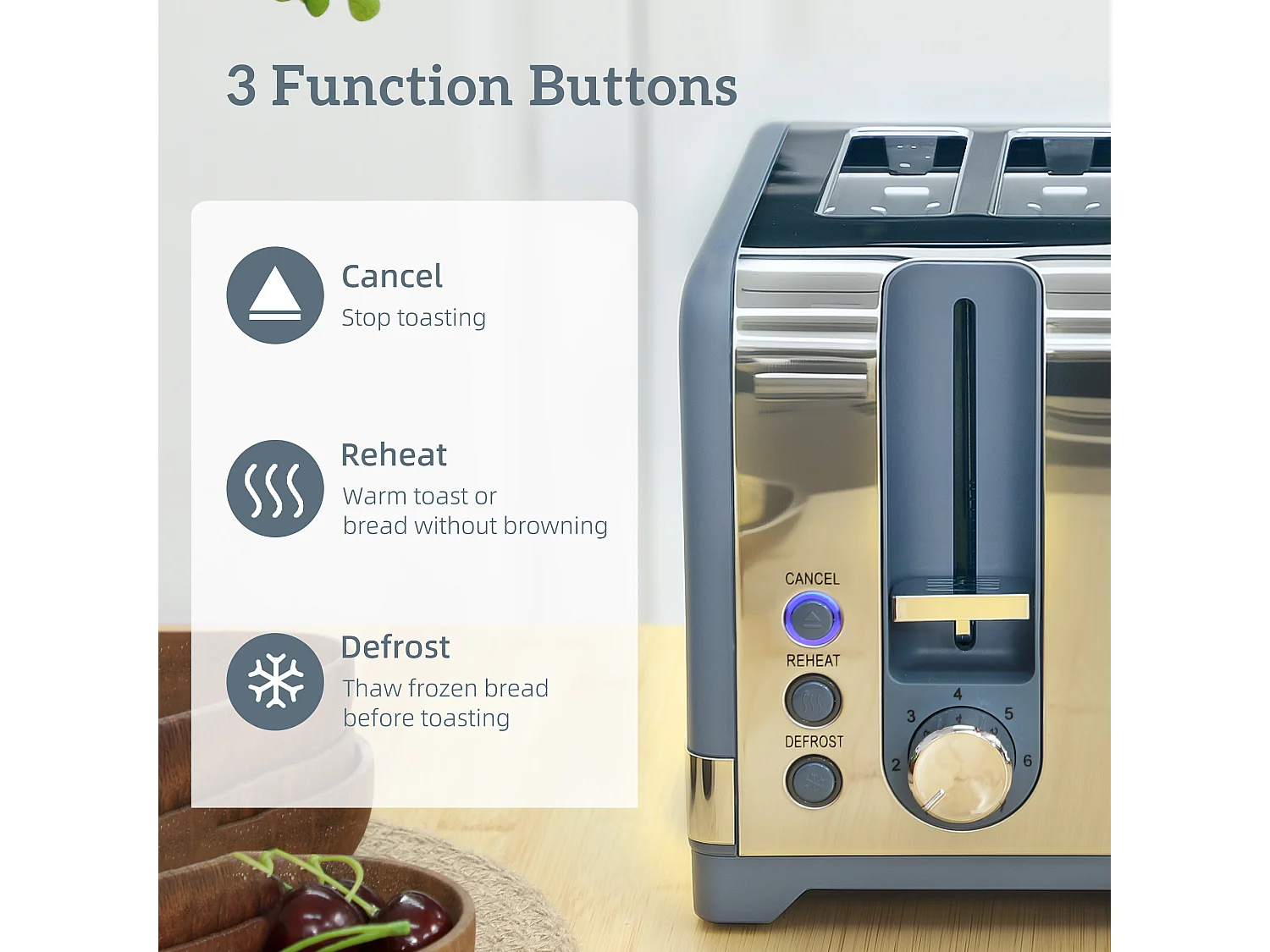 HOMCOM Kettle and Toaster Set with 3000W Rapid Boil, 4 Slice Toaster, Blue