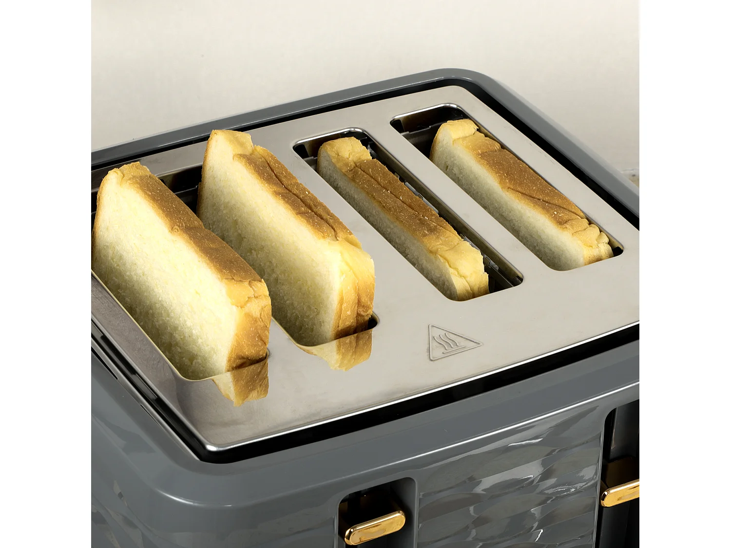 HOMCOM Kettle and Toaster Set 1.7L Rapid Boil Kettle & 4 Slice Toaster Grey