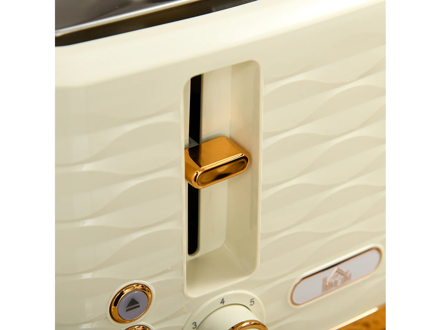HOMCOM Kettle and Toaster Set 1.7L Rapid Boil Kettle & 4 Slice Toaster Beige