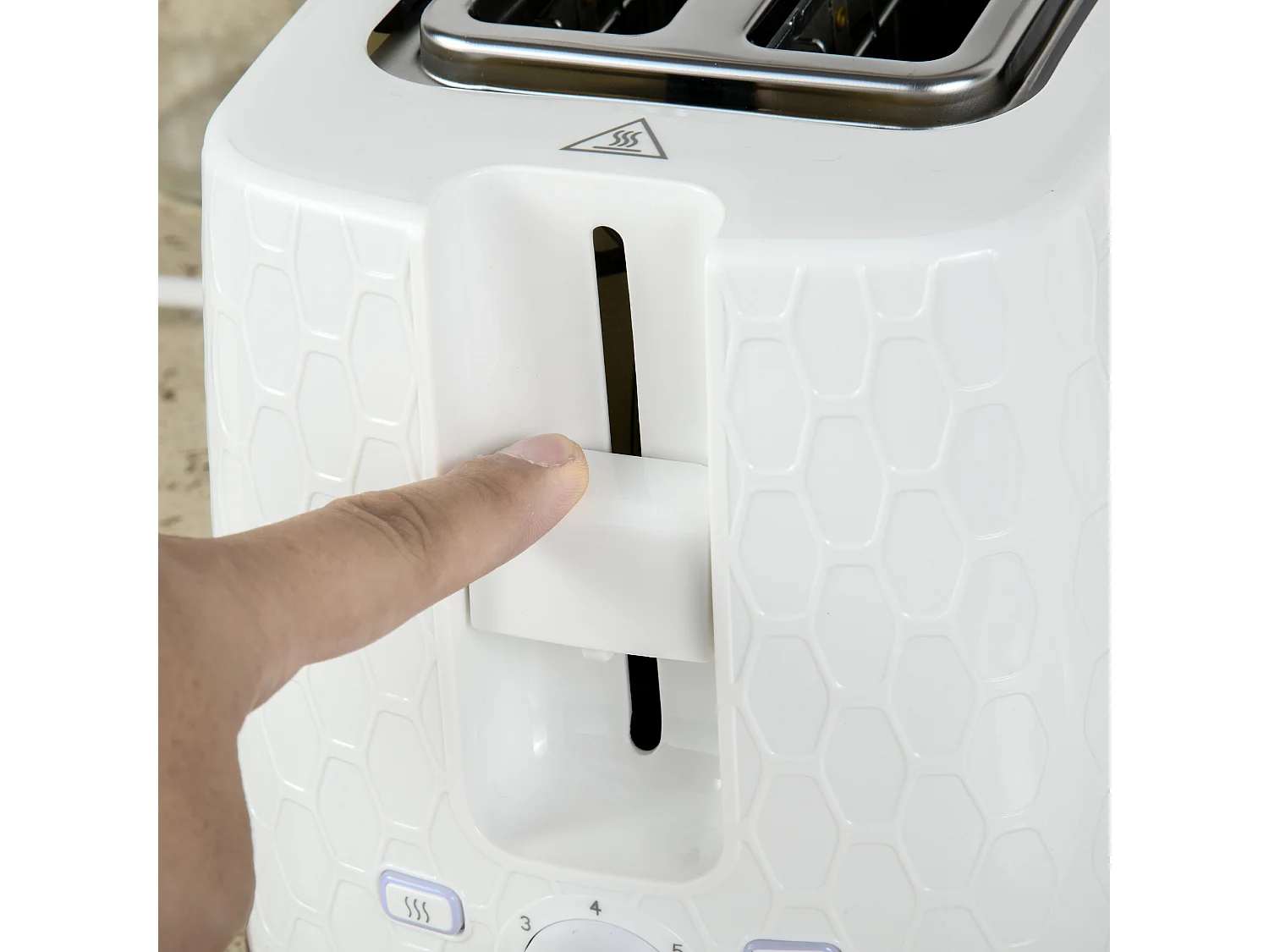 HOMCOM Kettle and Toaster Set 1.7L Kettle & 2 Slice Toaster Set White