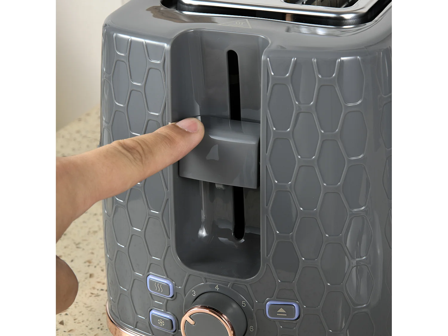 HOMCOM Kettle and Toaster Set 1.7L Kettle & 2 Slice Toaster Set Grey