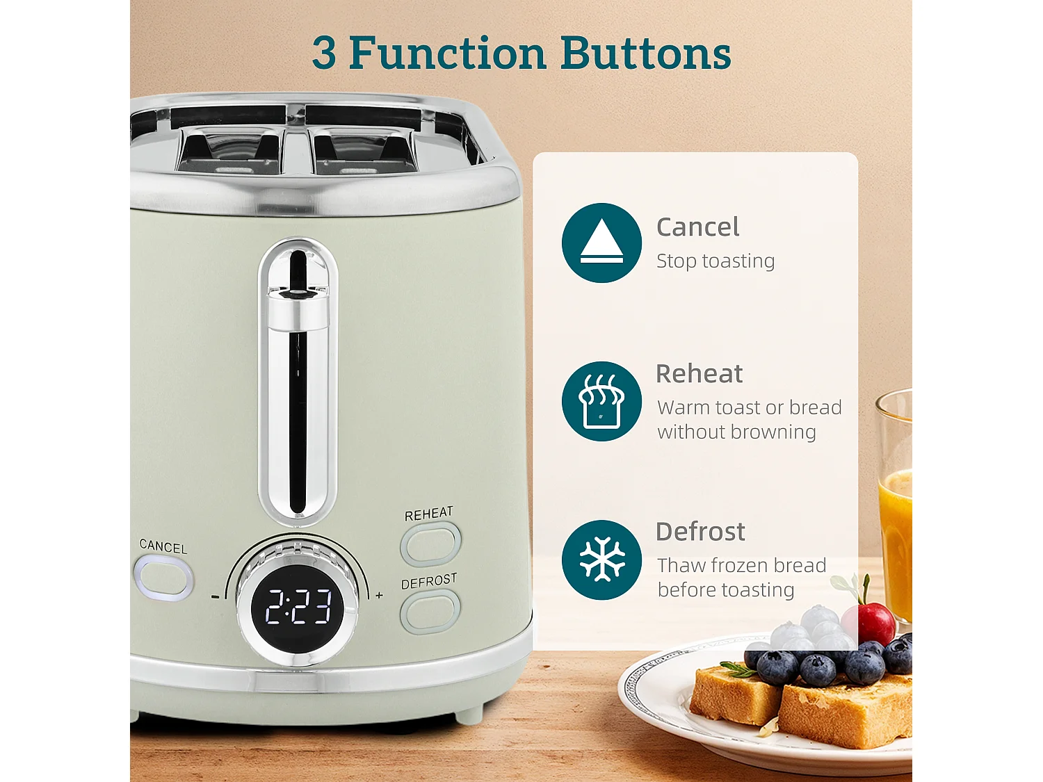 HOMCOM 3000W 1.7L 2 Slice Toaster and Kettle with Keep Warm Memory Function