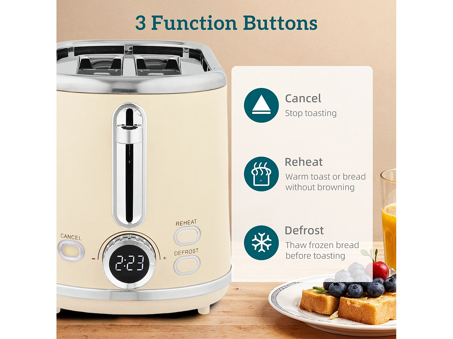 HOMCOM 2 Slice Toaster and Kettle with Keep Warm Memory Function, 1.7L 3000W