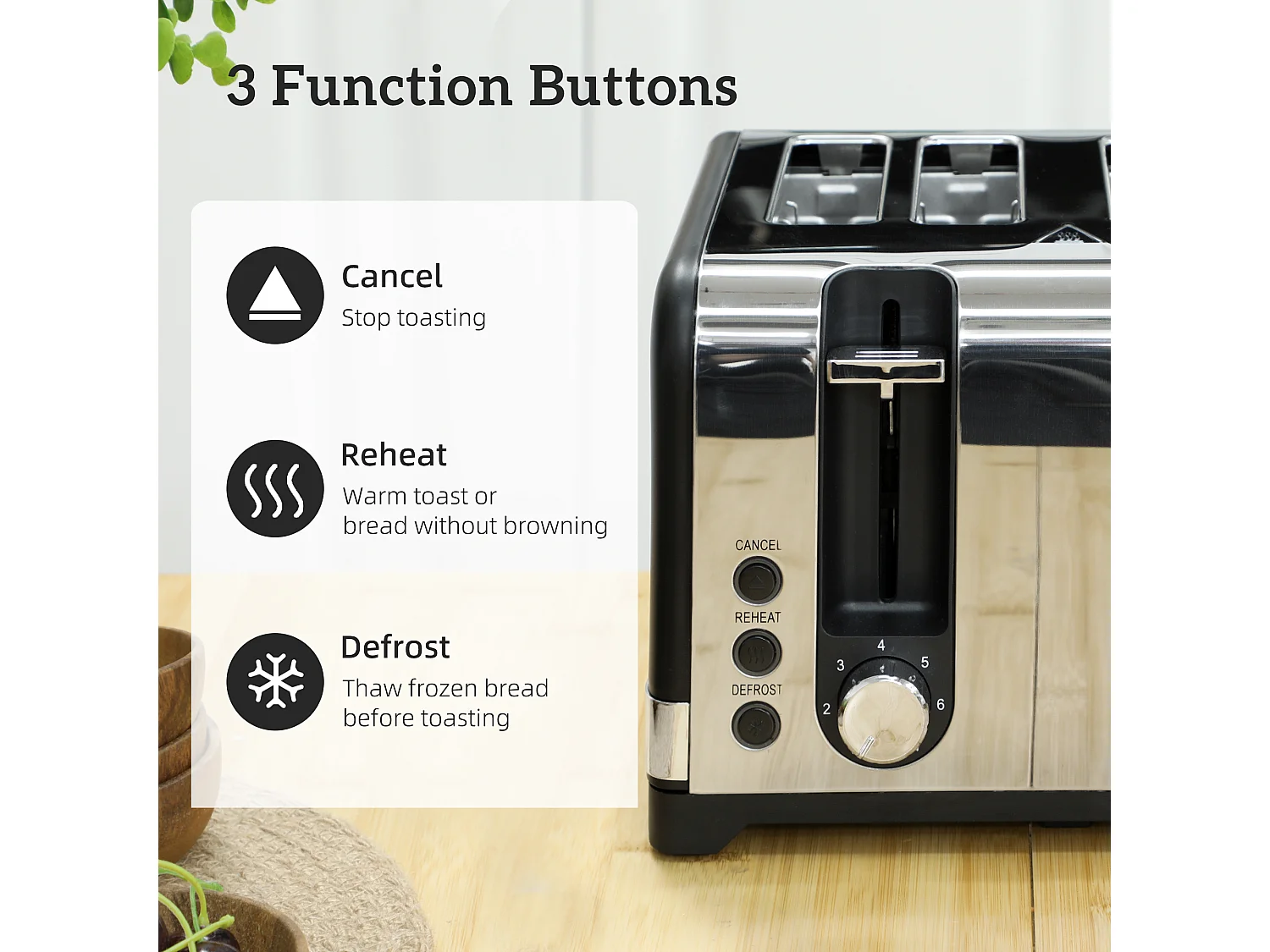 HOMCOM Kettle and Toaster Set with 3000W Rapid Boil, 4 Slice Toaster, Black